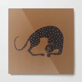 Blockprint Cheetah Metal Print | Cat, Illustration, Tattoo, Wallart, Curated, Abstract, Modern, Blockprint, Egyptian, Ink 
