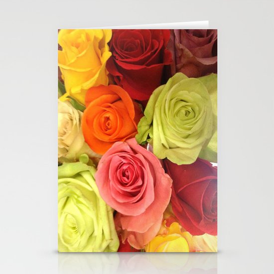 Rainbow Roses Stationery Cards