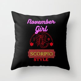 november girl scorpio style Throw Pillow | Sun Sign, Zodiac Signs, Sign Of The Zodiac, Stars, Astrological Sign, Zodiac Sign Chart, Star Sign, Constellation, Horoscope, Scorpio Hoodies 