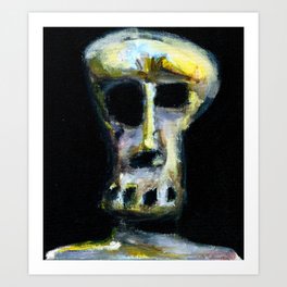 Bones Art Print | Skull, Illustration, Acrylic, Portrait, Impressionism, Painting, Skeleton 