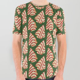 Christmas Tree Cakes Pattern - Green All Over Graphic Tee