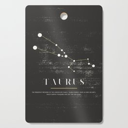 TAURUS - Zodiac Sign Constelation - Black and White Aesthetic Cutting Board