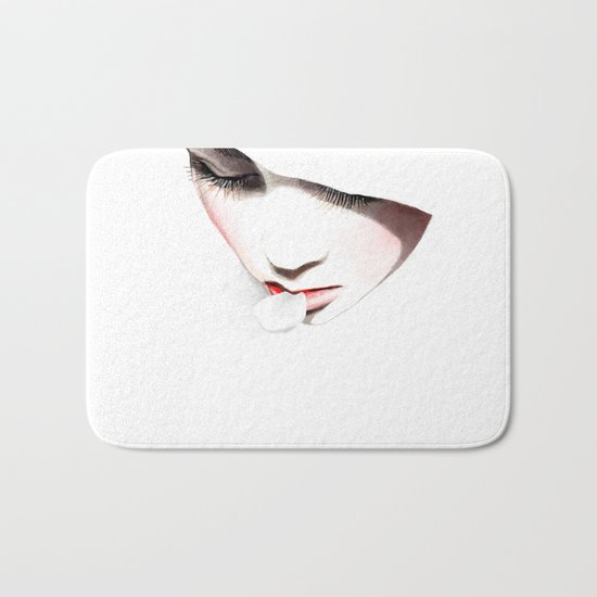 Cherry blossoms girl Bath Mat