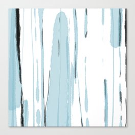 Aqua Blue Bamboo Forest: Abstract Digital Watercolor Painting Canvas Print