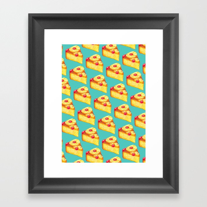 Pineapple Upside-Down Cake Pattern Framed Art Print