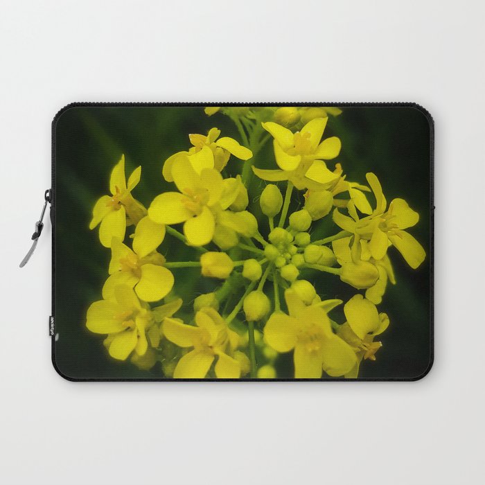 Decorative rapeseed flowers bouquet botanical cottagecore photography Laptop Sleeve