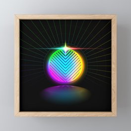 Neon Geometric Glyph Mandala Sigil Rune Candy Hue with Sparkle - 07 Framed Mini Art Print