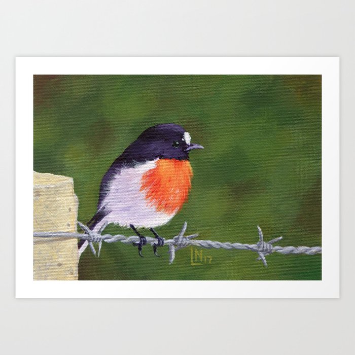 Bird On Barbed Wire Art Print By Lisanorrisartworks Society6