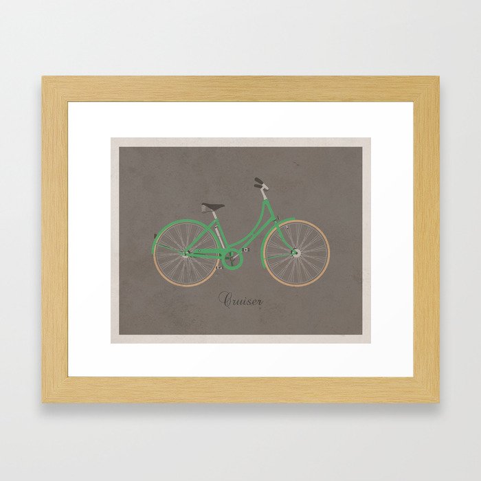 City Bike/Cruiser (with text) Framed Art Print