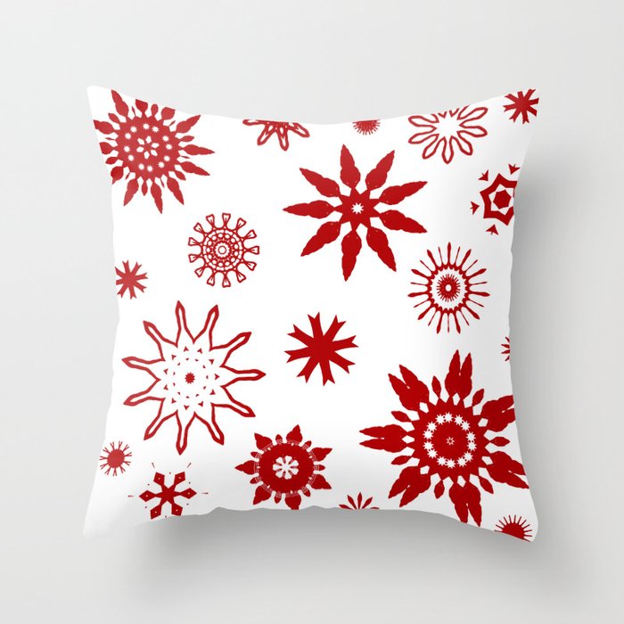 Classic Holiday Snowflakes Throw Pillow