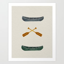 Canoes and Oars Art Print