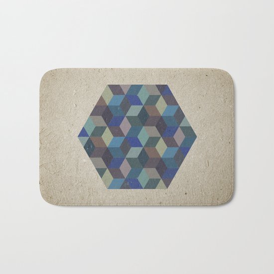 Dimension in blue Bath Mat