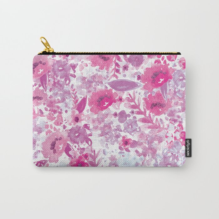 Floral Fuchsia Carry-All Pouch