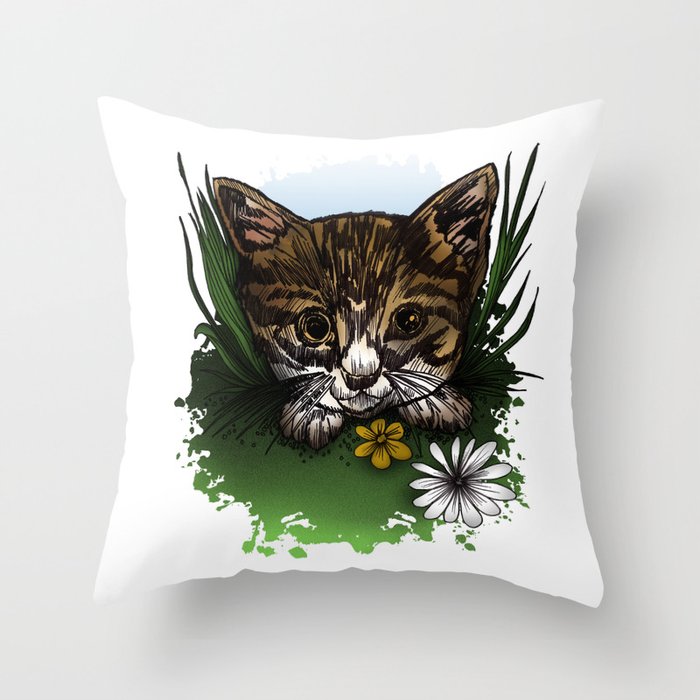 Calico Kitty Throw Pillow
