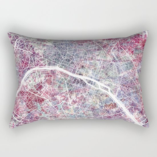 Paris Map Rectangular Pillow
