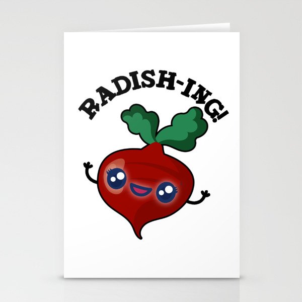 Radishing Funny Veggie Radish Pun Stationery Cards