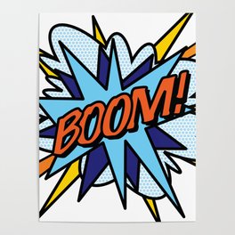 BOOM Comic Book Flash Pop Art Cool Fun Graphic Typography Poster