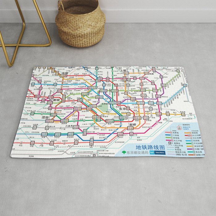 Tokyo Subway Map Rug