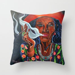 Old Gypsy Woman Throw Pillow