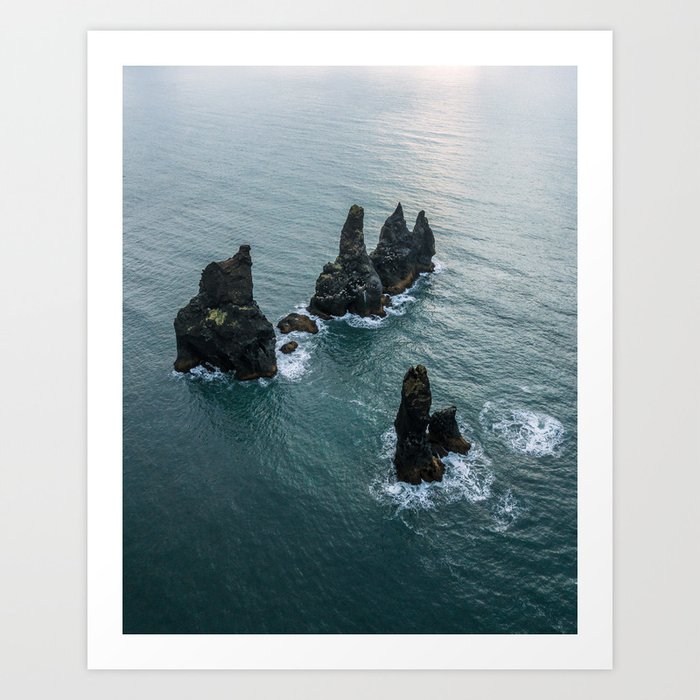 Sea stacks on the Icelandic Coast near Vik - Landscape Photography Art Print