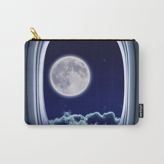 Airplane window with Moon, porthole #3 Carry-All Pouch