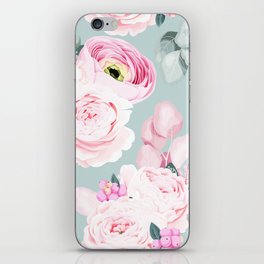 Pastel Pink Floral Morning Mists iPhone Skin
