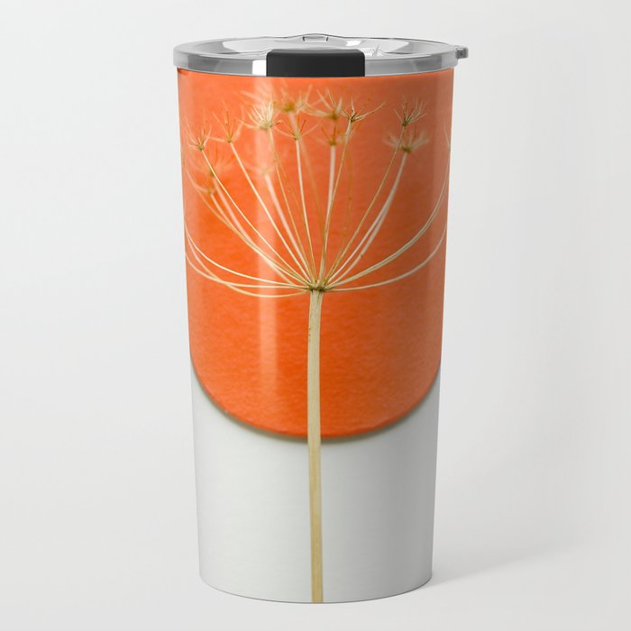 Orange circle and dried flower Travel Mug