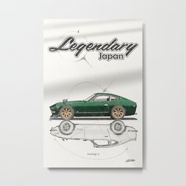 Legendary Japan Green Fairlady Z 240z S30 Poster Metal Print | Vintagecarposter, Kidsroomposter, Playroomposter, Boyroomposter, Workshopposter, Classiccarposter, Graphicdesign, Fairladyz, Officeposter, Sportcarposter 