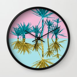 crazy palm trees Wall Clock