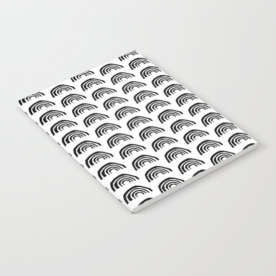 Rainbows modern minimal painting abstract non binary gender neutral black and white art illustration Notebook