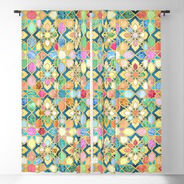 Gilded Moroccan Mosaic Tiles Blackout Curtain