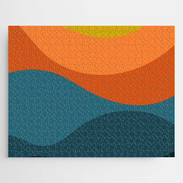 Abstract Retro Wavy Concept Pattern Jigsaw Puzzle