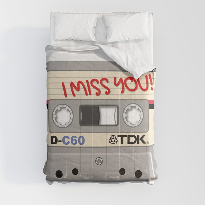 Vintage Audio Tape - TDK - I Miss You! Comforter