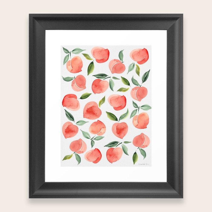 peaches Framed Art Print by summersunhomeart Society6