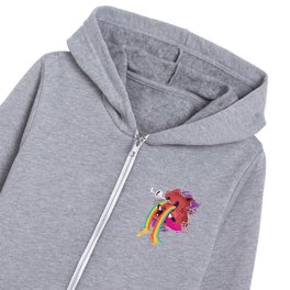 Animal graffiti character.T-shirt graphics Kids Zip Hoodie