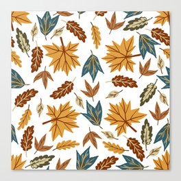 Autumn Leaves Pattern Canvas Print