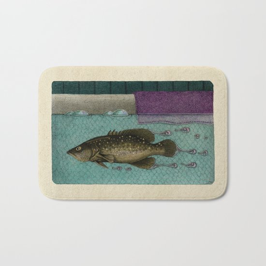 A Trail of Bubbles Bath Mat