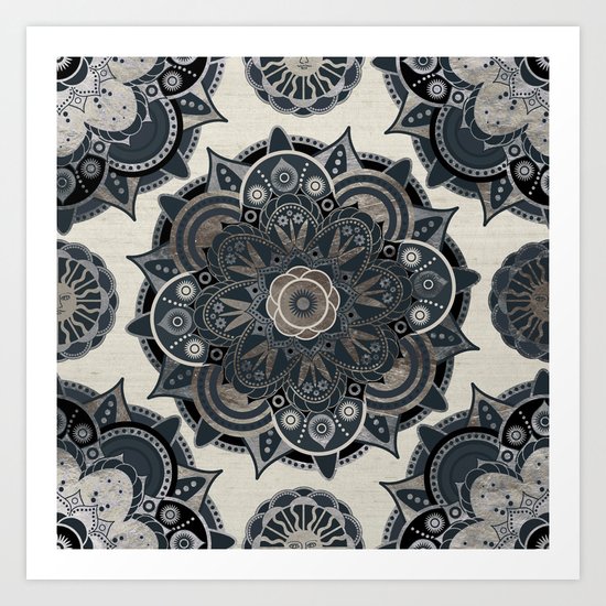 Silver Mandala Art Print