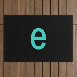 LETTER e (TURQUOISE-BLACK) Outdoor Rug