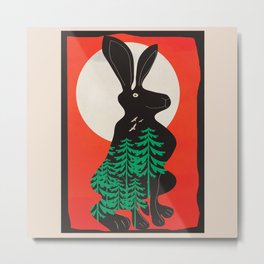 Black Rabbit 3 Metal Print | Shape, Easter, Pine, Minimalism, Home, Color, Shapes, Pattern, Line, Abstract 