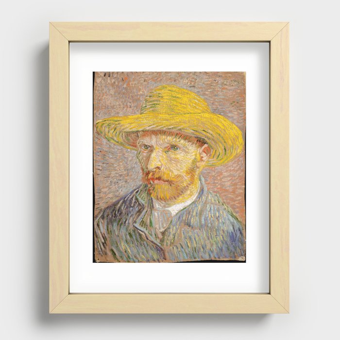 Self-Portrait with a Straw Hat Recessed Framed Print