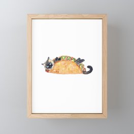 Taco cat Painting Kitchen Wall Poster Watercolor Framed Mini Art Print