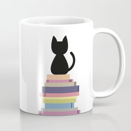 Cat and books Coffee Mug