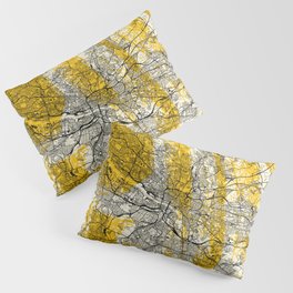 Glasgow, Scotland Map - Authentic City Map Illustration Pillow Sham