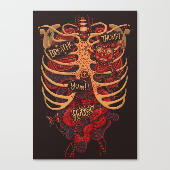 Anatomical Study - Day of the Dead Style Canvas Print