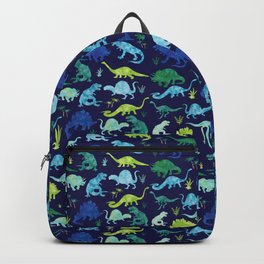 Watercolor Dinosaur Blue Green Dino Pattern Backpack