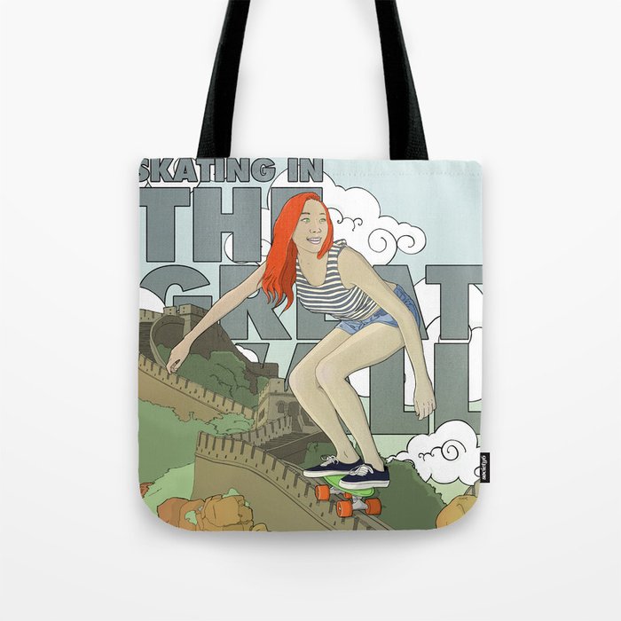 Skating in The Great Wall Tote Bag