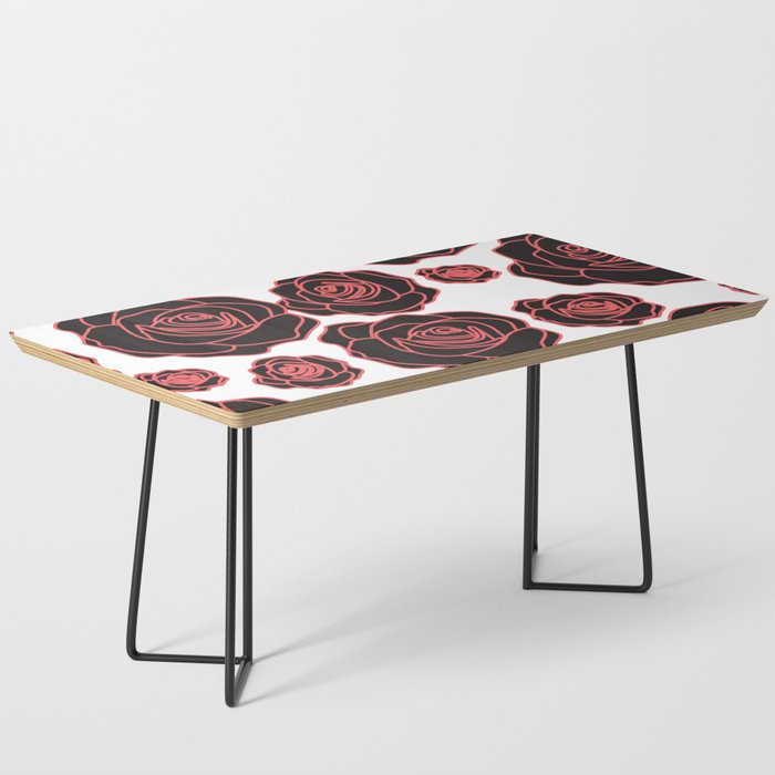 RED AND BLACK FLOWERS  Coffee Table