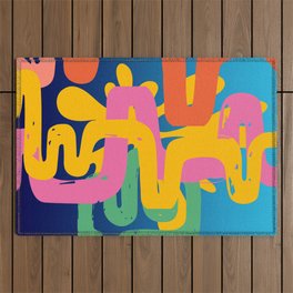 Abstract Tropical Colorful Art  Outdoor Rug