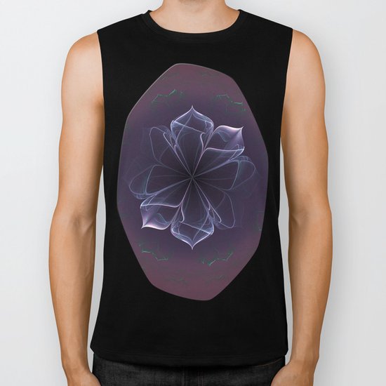 Amethyst Ornate Blossom in Soft Pink Biker Tank
